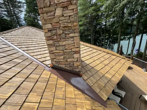 Brava Synthetic Shake: Lake Glenville Re-Roof — Synthetic Shake project by Highlander Building Services in Lake Glenville, NC
