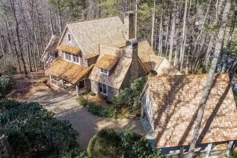 Cedar shake roof repair detail in Highlands NC