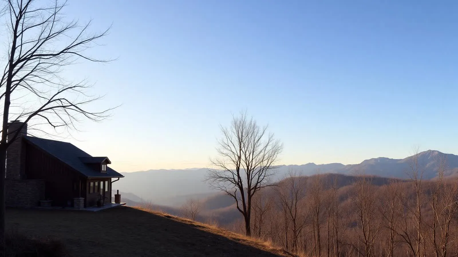Mountain home roofline in Western North Carolina